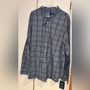 George Blue Grey Button Down Shirt. Size 3XL